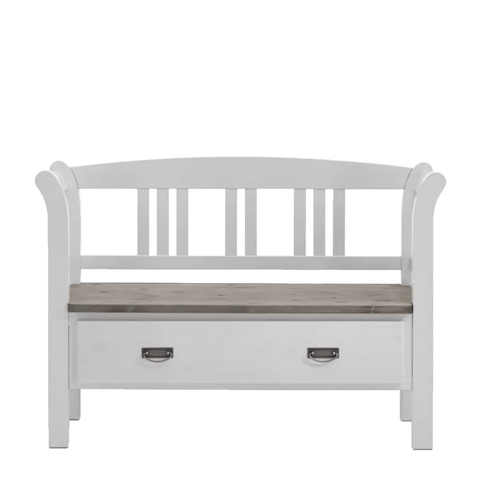 Wohnen Flurbank Yoan in Weiß Grau