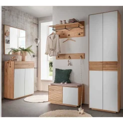 Wohnen Flureinrichtung aus Asteiche Massivholz - Zonga (sechsteilig)