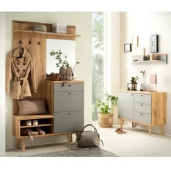 Wohnen Flureinrichtung Set in Wildeiche - Oliva (dreiteilig)