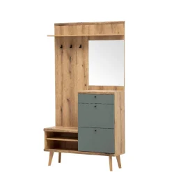 Wohnen Flureinrichtung Set in Wildeiche - Oliva (dreiteilig)