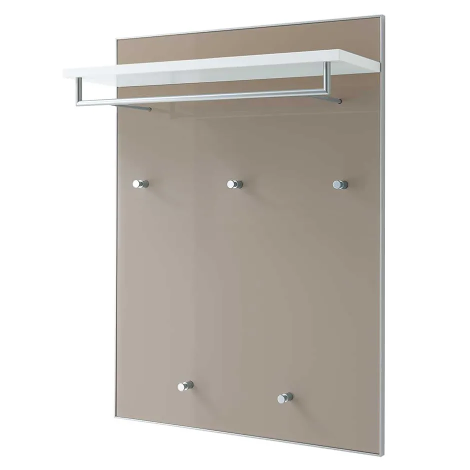 Wohnen Flurgarderobe Srocca in Taupe Glas beschichtet