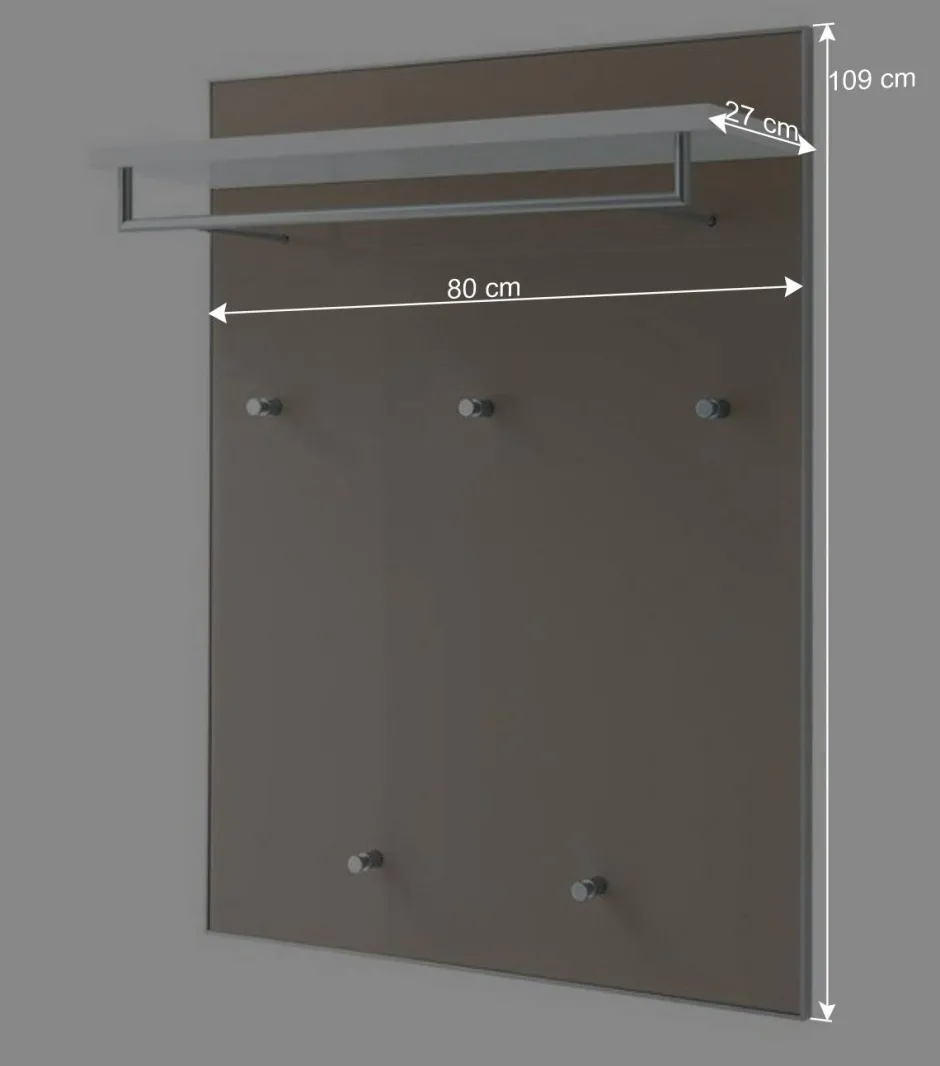 Wohnen Flurgarderobe Srocca in Taupe Glas beschichtet
