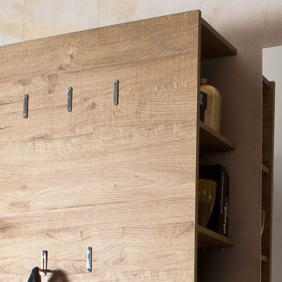 Wohnen Flurgarderobenset Grasido in Weiß Hochglanz Eiche (dreiteilig)