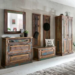 Wohnen Flurgarderobenset Jamaica in Bunt Shabby Chic (sechsteilig)