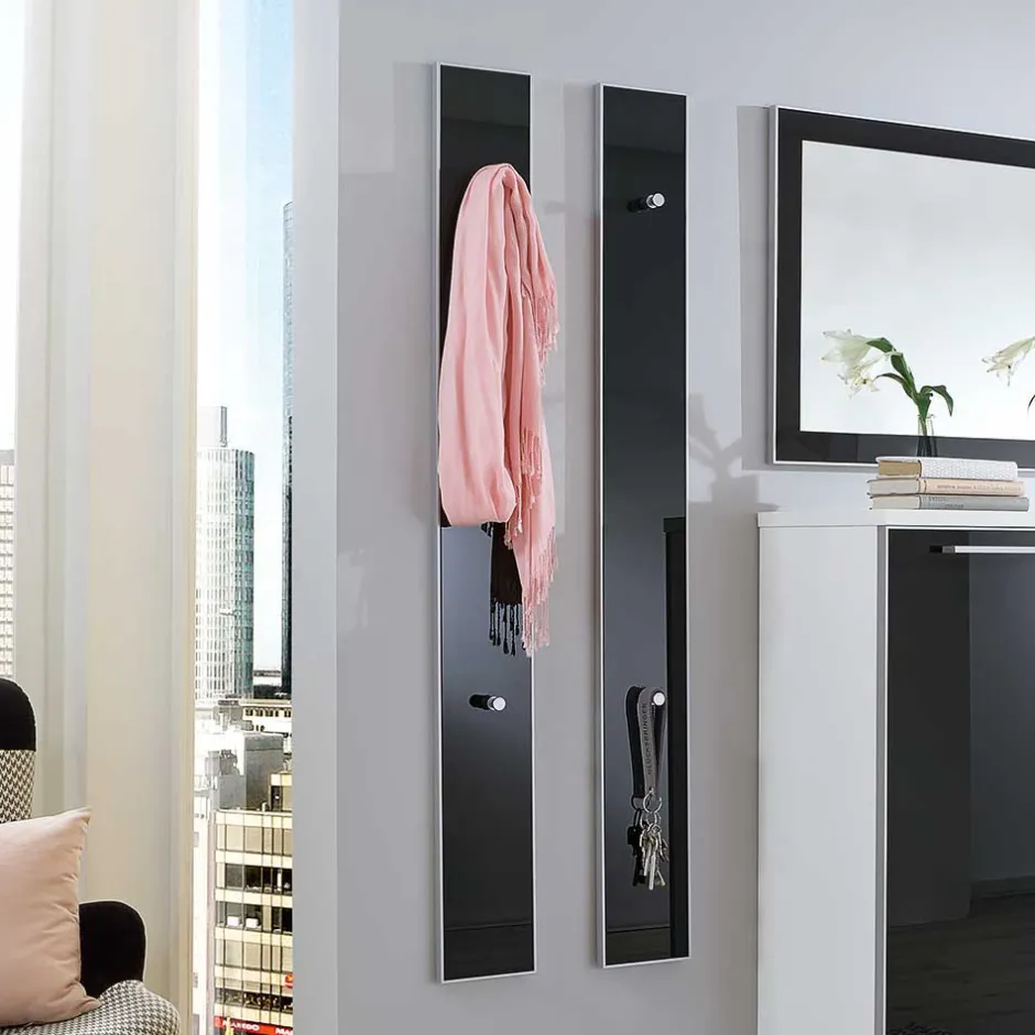 Wohnen Flurgarderobenset Liotra in Weiß Anthrazit Glas beschichtet (vierteilig)