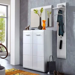 Flurgarderobenset Tiondon in Hochglanz Weiß (dreiteilig)^Wohnen Online