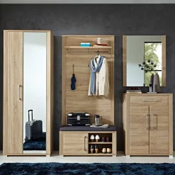 Wohnen Flurgarderobenset Xesta in Sonoma Eiche (fünfteilig)