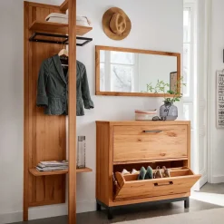 Flurmöbel aus Kernbuche & Eisen - Dimphi (dreiteilig)^Wohnen Online