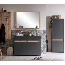 Wohnen Flurmöbel in Anthrazit & Wildeiche NB - Joha (vierteilig)