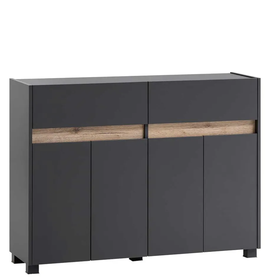 Wohnen Flurmöbel in Anthrazit & Wildeiche NB - Joha (vierteilig)