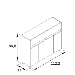Wohnen Flurmöbel in Anthrazit & Wildeiche NB - Joha (vierteilig)