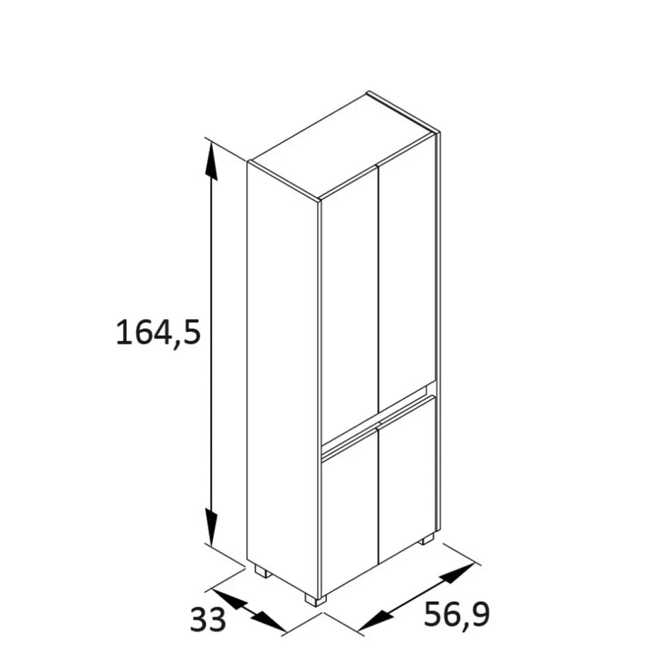 Wohnen Flurmöbel in Anthrazit & Wildeiche NB - Joha (vierteilig)