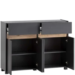 Wohnen Flurmöbel in Anthrazit & Wildeiche NB - Joha (vierteilig)