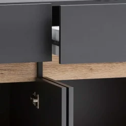 Wohnen Flurmöbel in Anthrazit & Wildeiche NB - Joha (vierteilig)