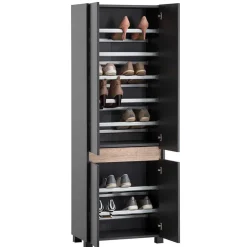 Wohnen Flurmöbel in Anthrazit & Wildeiche NB - Joha (vierteilig)