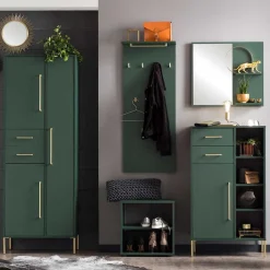 Wohnen Flurmöbel in Dunkelgrün & Gold - Aqua (fünfteilig)