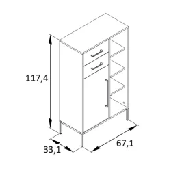 Wohnen Flurmöbel in Dunkelgrün & Gold - Aqua (fünfteilig)