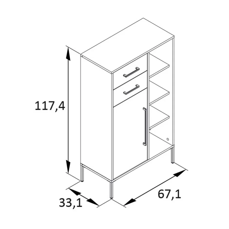 Wohnen Flurmöbel in Dunkelgrün & Gold - Aqua (fünfteilig)