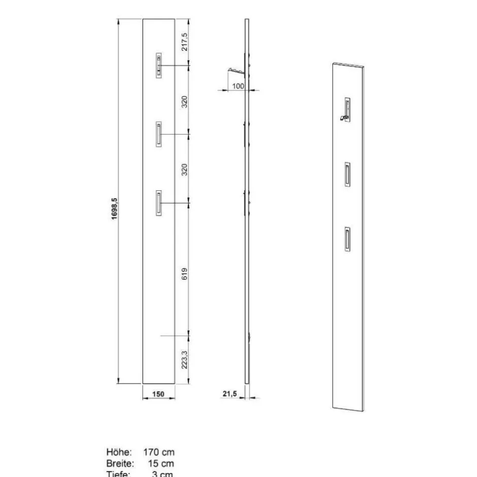 Wohnen Flurmöbel Kombi zweifarbig - Bien (dreiteilig)