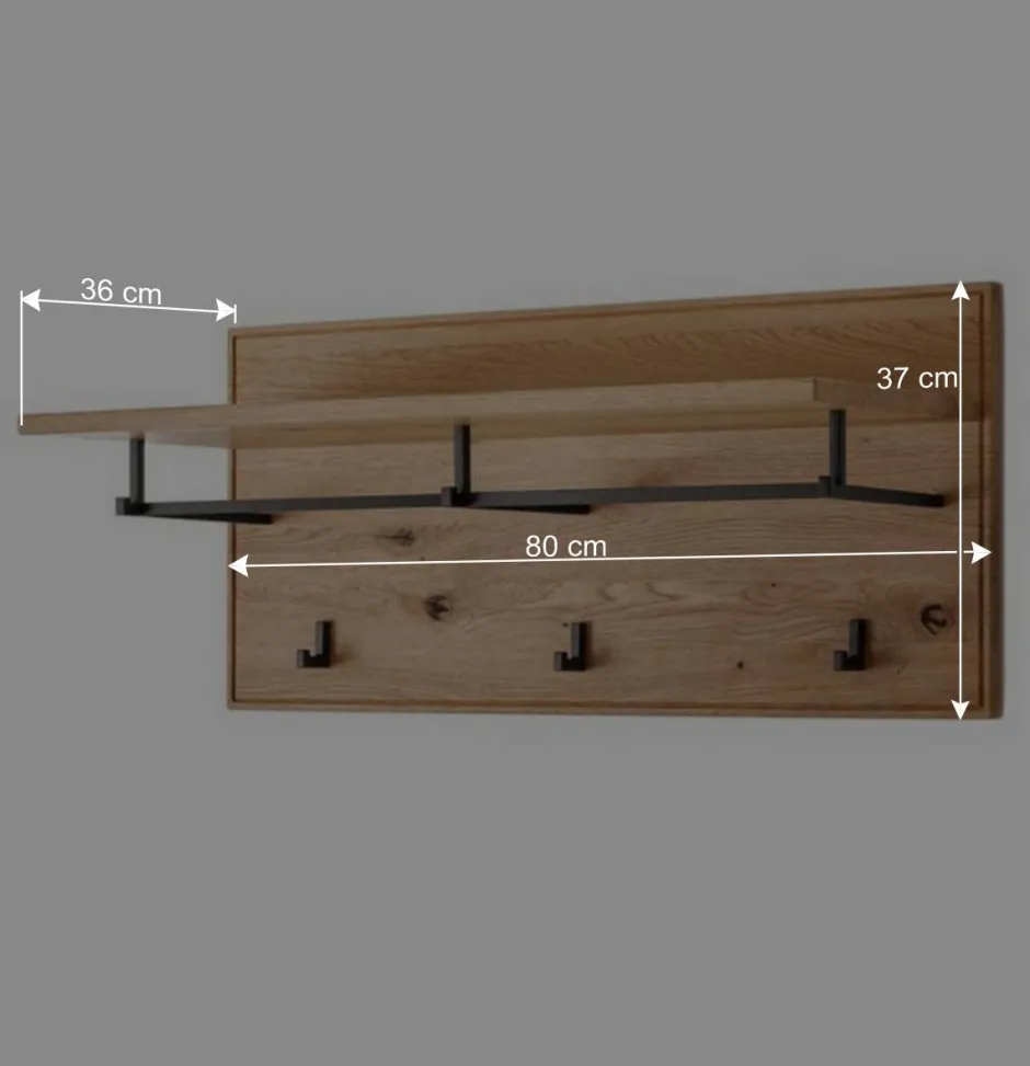 Wohnen Flurmöbel Set aus Asteiche Massivholz - Zonga (fünfteilig)