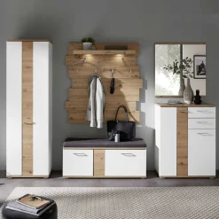 Flurmöbel Set in Weiß & Wildeiche - Symbrosia (fünfteilig)^Wohnen Best