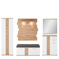 Flurmöbel Set in Weiß & Wildeiche - Symbrosia (fünfteilig)^Wohnen Best