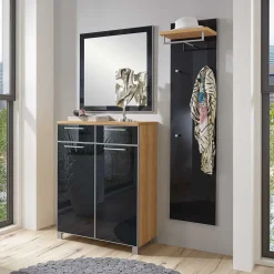 Wohnen Flurmöbel Set Lalaika in Anthrazit Glas beschichtet (dreiteilig)