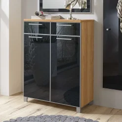 Wohnen Flurmöbel Set Lalaika in Anthrazit Glas beschichtet (dreiteilig)