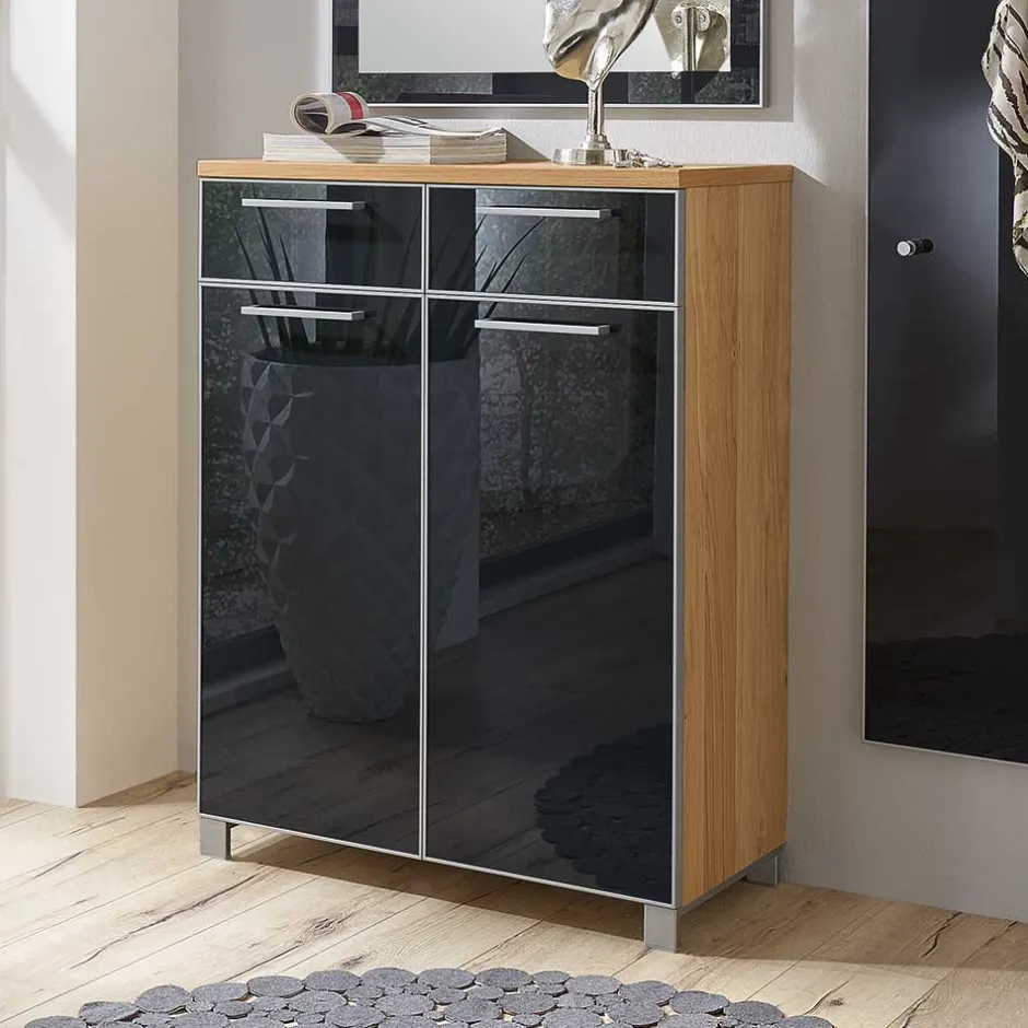 Wohnen Flurmöbel Set Lalaika in Anthrazit Glas beschichtet (dreiteilig)