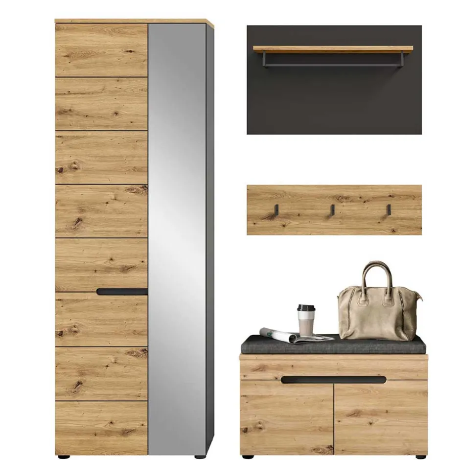 Wohnen Flurmöbel Set modern - Norja (vierteilig)