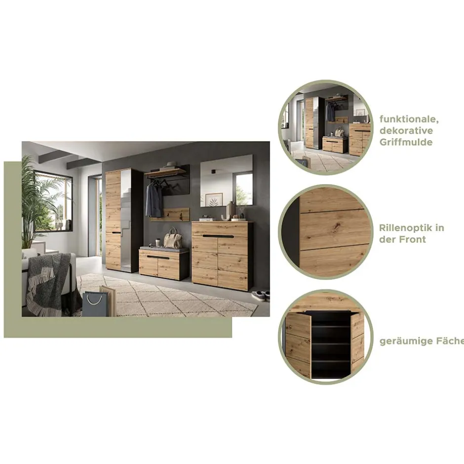 Wohnen Flurmöbel Set modern - Norja (vierteilig)
