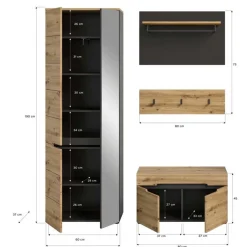Wohnen Flurmöbel Set modern - Norja (vierteilig)