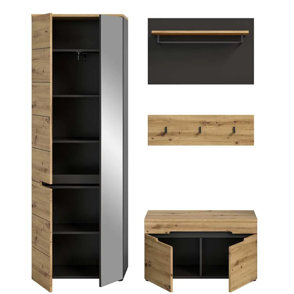 Wohnen Flurmöbel Set modern - Norja (vierteilig)