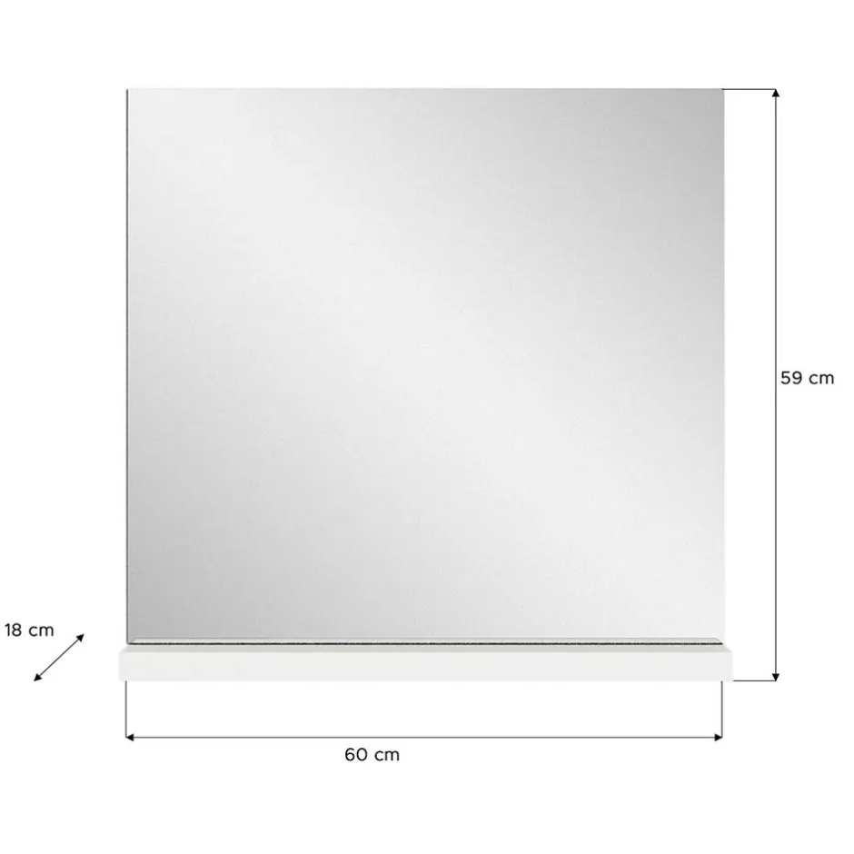 Flurspiegel mit Ablage in Weiß - modernes Design - Dany^Wohnen Online