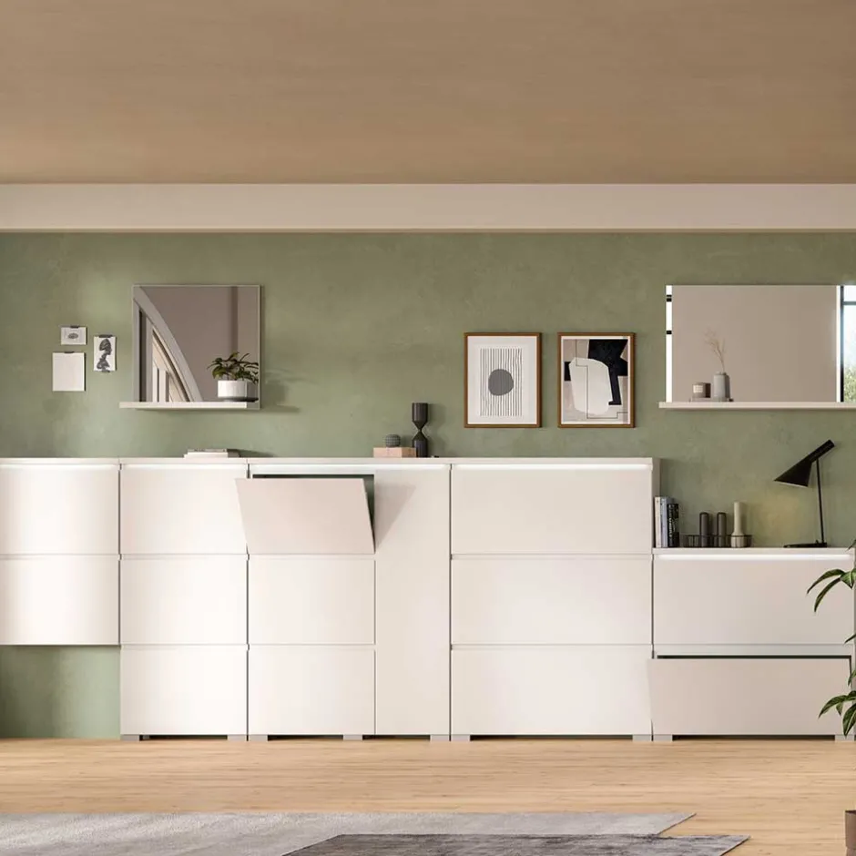 Flurspiegel mit Ablage in Weiß - modernes Design - Dany^Wohnen Online