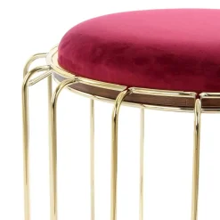 Wohnen Formschöner Hocker Tisch in Rot Samt - Loyadica