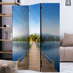 Foto Motivparavent Steg Wasser und Insel - Carmido^Wohnen Hot