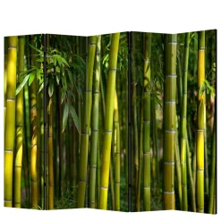 Wohnen Fotodruck Paravent Bambus Halme & Blätter - Lecodas