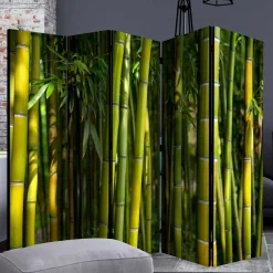Wohnen Fotodruck Paravent Bambus Halme & Blätter - Lecodas