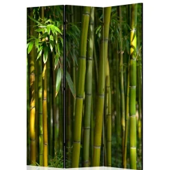 Wohnen Fotodruck Paravent Bambus Halme & Blätter - Lecodas
