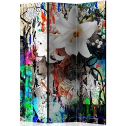 Fotodruck Paravent Graffiti & Lilien - Bergen^Wohnen Outlet