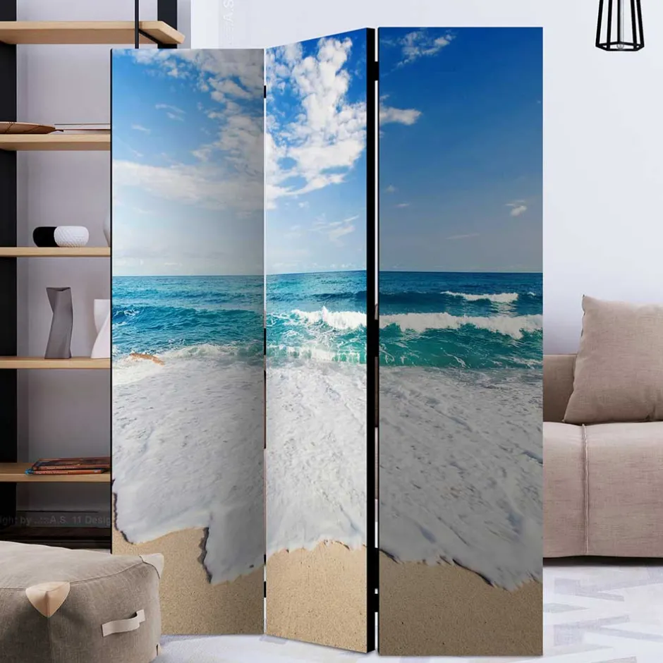 Fotodruck Paravent Strand & Meer & Wellen - Linstead^Wohnen Outlet