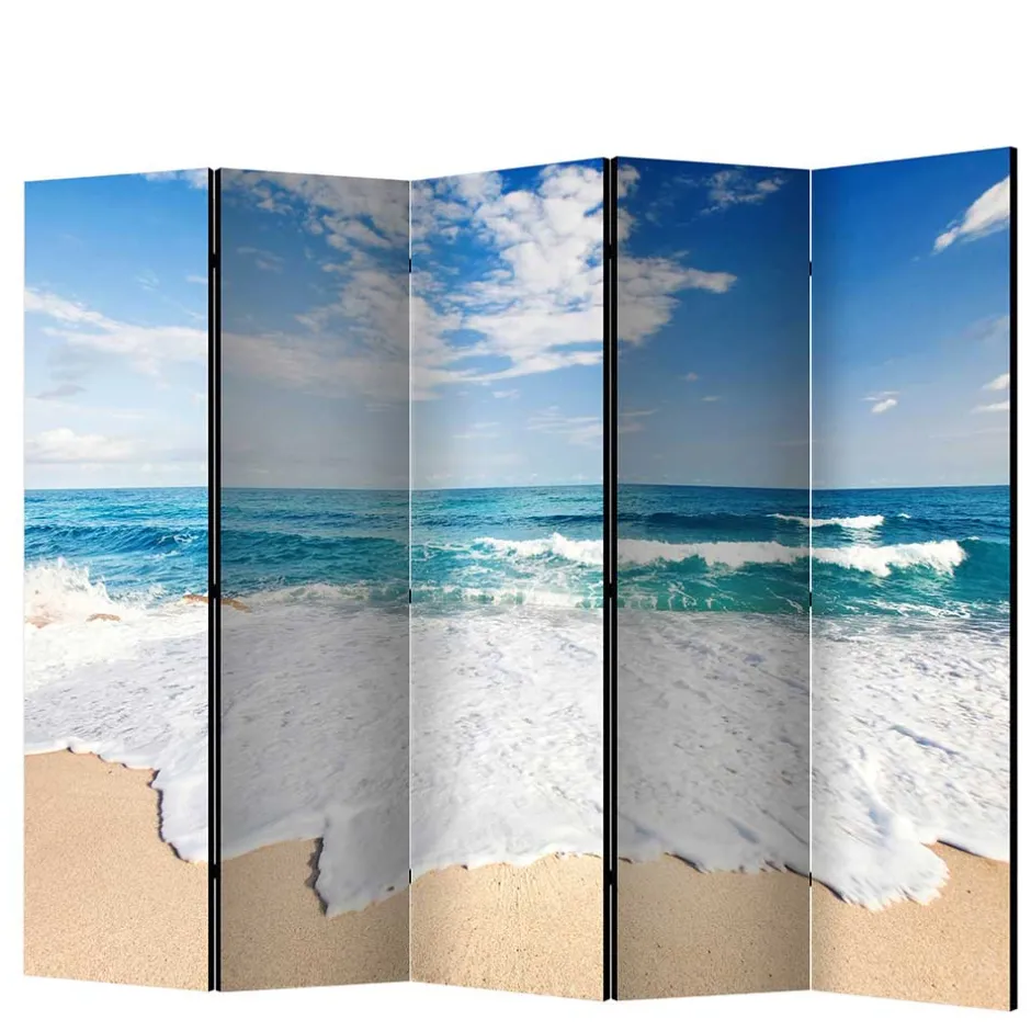 Fotodruck Paravent Strand & Meer & Wellen - Linstead^Wohnen Outlet