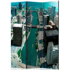 Wohnen Fotoprint Paravent Großstadt am Meer - Tselesto