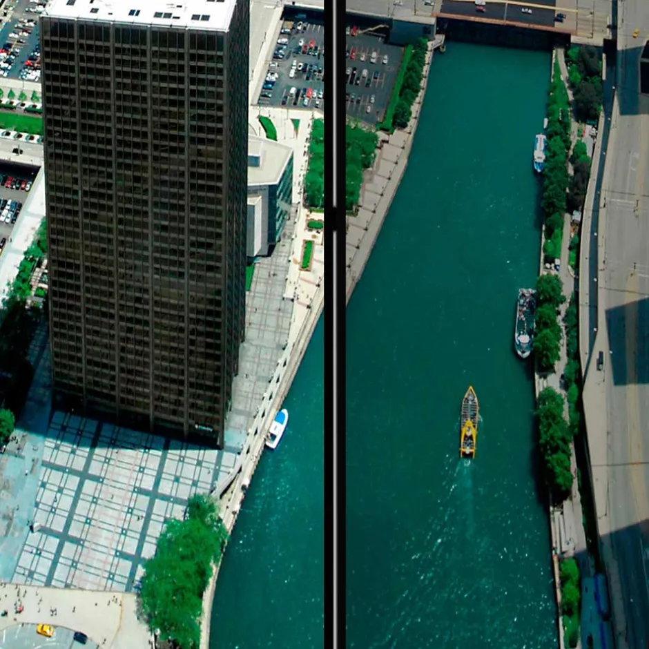Wohnen Fotoprint Paravent Großstadt am Meer - Tselesto