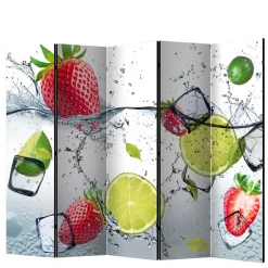 Wohnen Fotoprint Raumtrenner mit Früchten Wasser Eis - Piratro