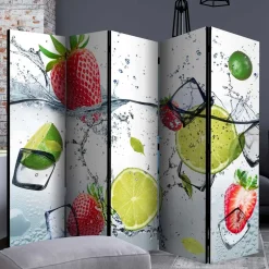 Wohnen Fotoprint Raumtrenner mit Früchten Wasser Eis - Piratro