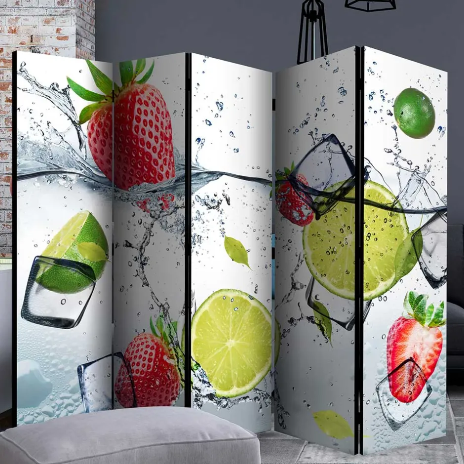 Wohnen Fotoprint Raumtrenner mit Früchten Wasser Eis - Piratro