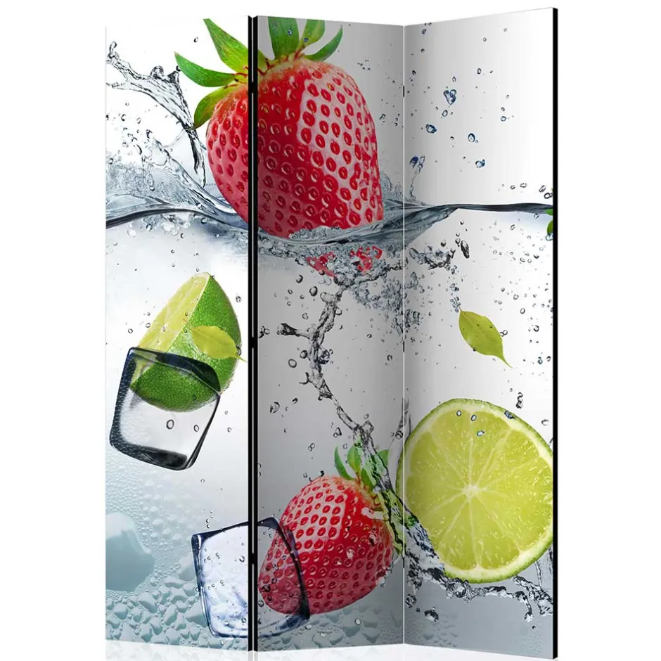 Wohnen Fotoprint Raumtrenner mit Früchten Wasser Eis - Piratro