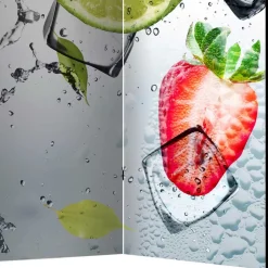 Wohnen Fotoprint Raumtrenner mit Früchten Wasser Eis - Piratro